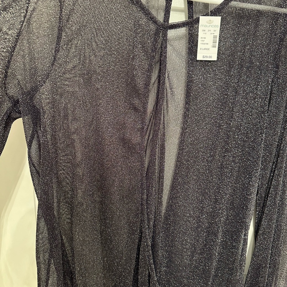 Sparkly sheer top from Maurice’s Top. Size XL.